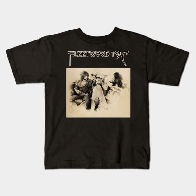 fleetwood mac || retro Kids T-Shirt by ramon parada